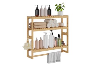 Estante de Baño de Bambú 3 Niveles