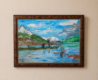 Pintura de óleo pescador