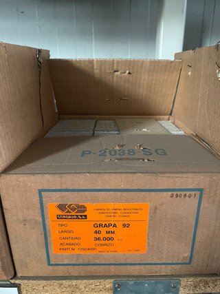 Caja de 36.000 Grapas 92 de 40mm Cobrizas