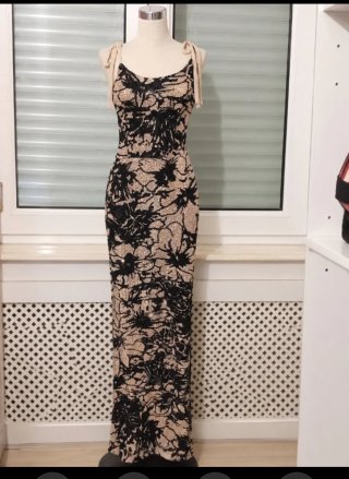 Vestido de fiesta largo estampado