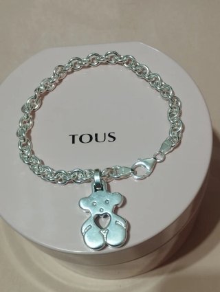 Pulsera Tous Oso Corazón Plata