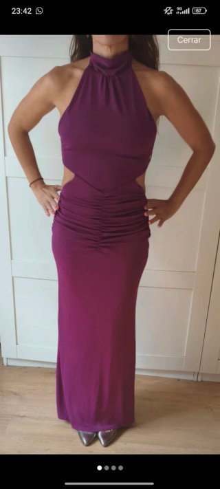Vestido de Fiesta Largo Zara Morado