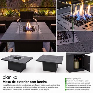 Mesa de Exterior con Chimenea Planika