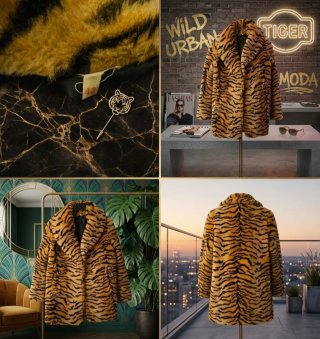 Abrigo Estampado Animal Talla 42