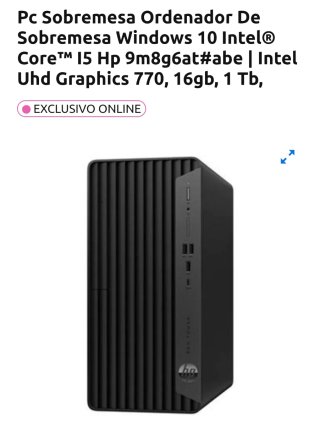 Nuevo PC Sobremesa HP Pro 400 G9 i5 16GB 512GB SSD