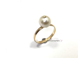 anillo oro 18k con piedra con perla
