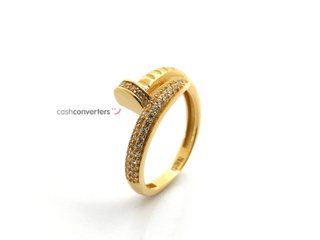 anillo oro 18k con piedra con circonita