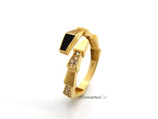 anillo oro 18k con piedra con circonita