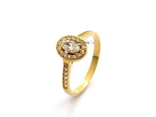 anillo oro 18k con piedra con circonita