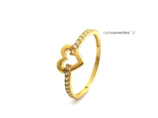 anillo oro 18k con piedra con circonita