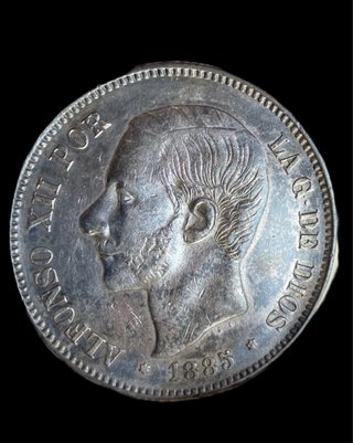 Moneda 5 Pesetas Alfonso XII 1885