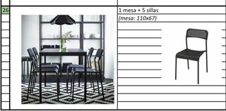 Conjunto de Comedor: Mesa y 5 Sillas