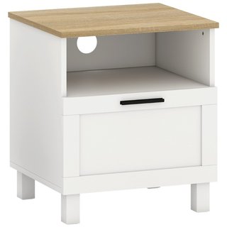 Mesita de noche y mesilla, MDF, cajón, balda, 45cm