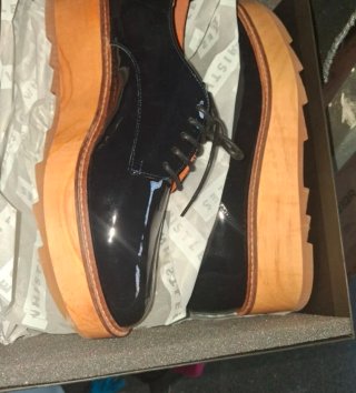 Zapatos Whistles Negros con Plataforma