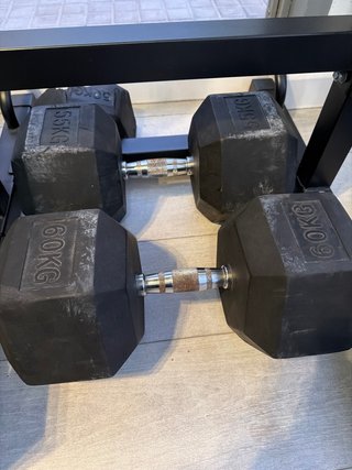 Mancuernas hexagonales de 55kg y 60kg