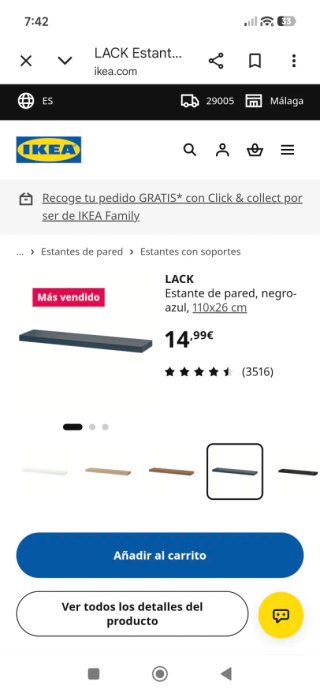 Balda IKEA LACK Negro-Azul
