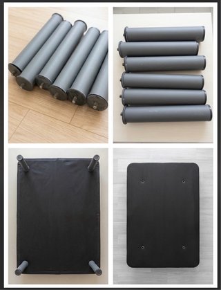 Base tapizada 135x190 cm con 6 patas incluidas