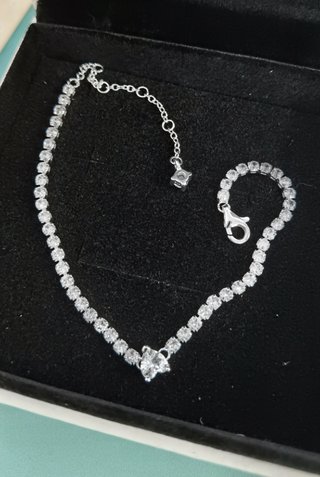 Pulsera Pandora tenis corazón brillante