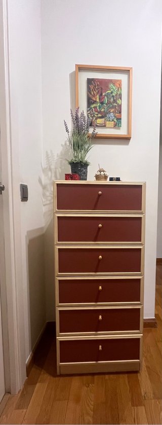 Cajonera de madera con 6 cajones
