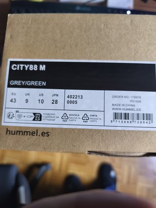 Zapatillas Hummel City88 Grises y Verdes Talla 43