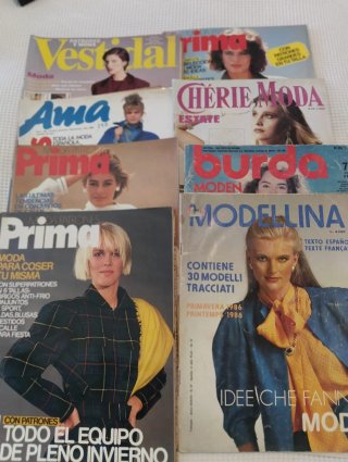 Lote de 8 Revistas de Moda Vintage antiguas