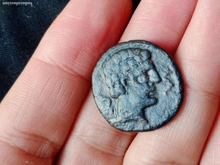 Moneda Antigua As ibérico de Arekoratas