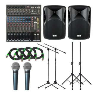 Equipo de Sonido: Altavoces, Mezclador y Micros