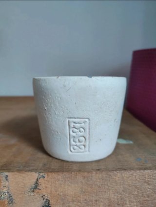 Mini macetero de cerámica blanco