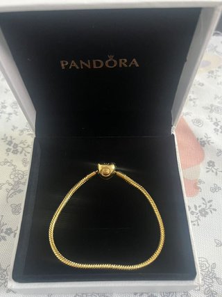 Pulsera Pandora Dorada Plata 925 19cm
