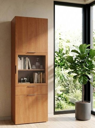MUEBLE DE SALON/VITRINA MADERA CRISTAL OPACO