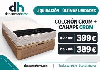 Colchón Crom + Canapé DescansoHome 135x190