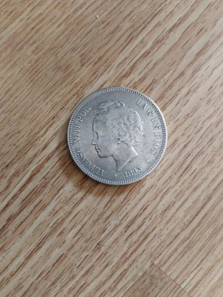Moneda 5 Pesetas Alfonso XIII 1893