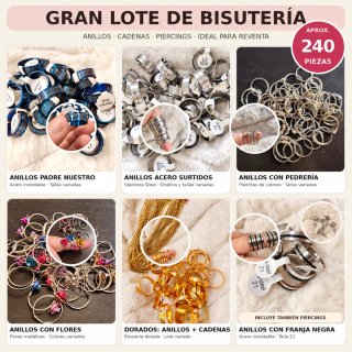 Gran lote de 251 piezas de bisutería