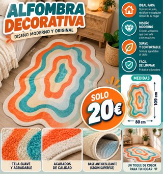 Alfombra Decorativa con Diseño Ondulado