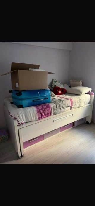Cama Nido ALTA!! de MADERA con 2 Colchones 90x1,90