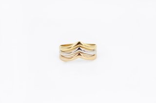 Anillo de oro combinado 18K. Ref:069-01-00802
