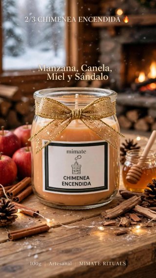 Vela Artesanal Chimenea Encendida 100g