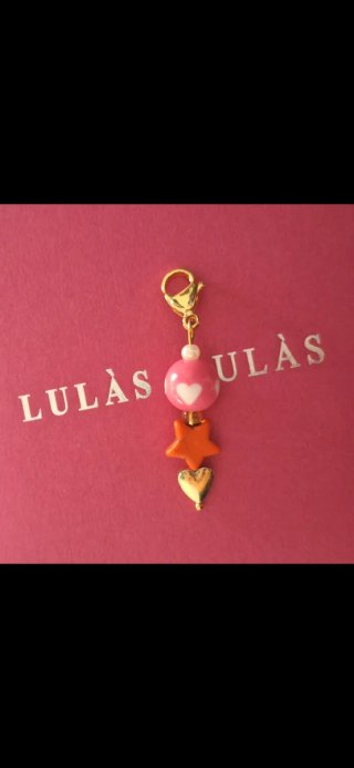 Charm exclusivo rosa y naranja Lulas Lulas acero
