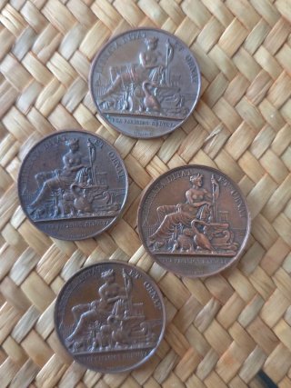 4 Medallas Compagnie des Canaux de Paris 1818