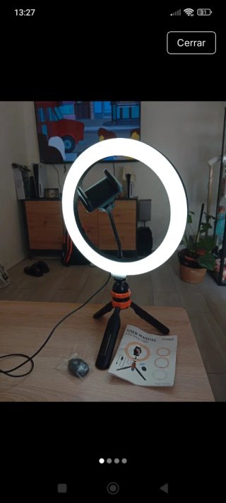 Aro de luz LED con trípode