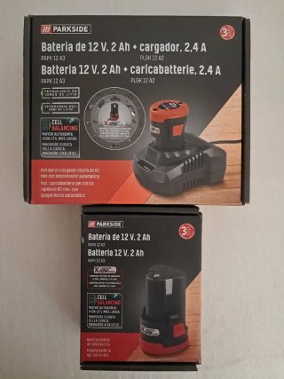 Set Parkside: 2 Baterías 12V 2Ah y Cargador