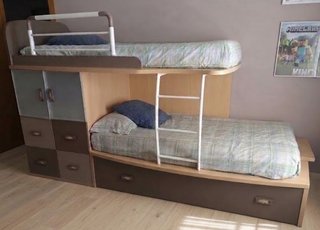 Habitación Juvenil: Litera Escritorio Estanterias