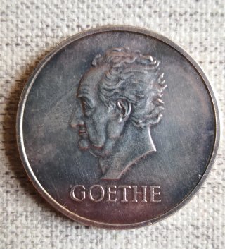 Moneda Alemania 5 Reichsmark 1932 Goethe