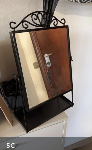 Espejo de Sobremesa con Estructura Metálica