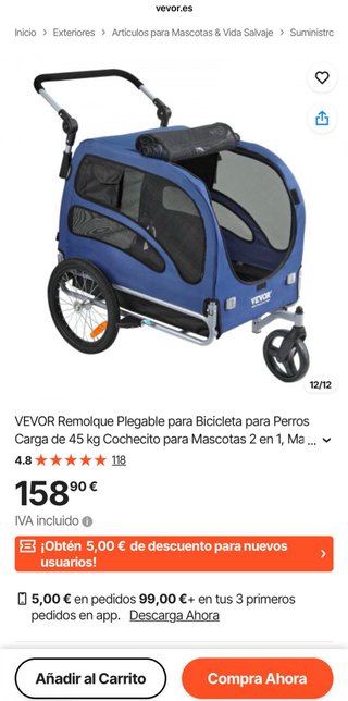 Remolque Plegable para Perros VEVOR
