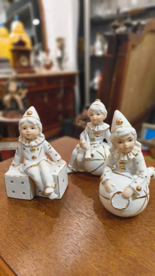 Set de 3 Figuras Arlequín Pierrot
