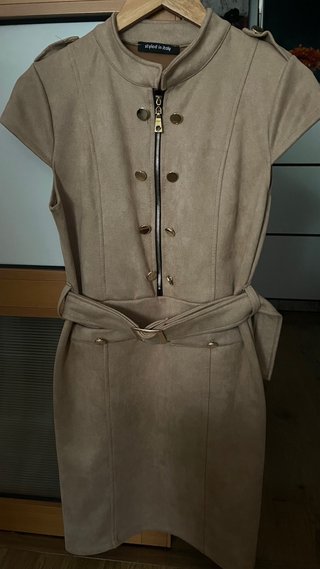 Vestido Entallado Beige Styled in Italy 38/40 elas