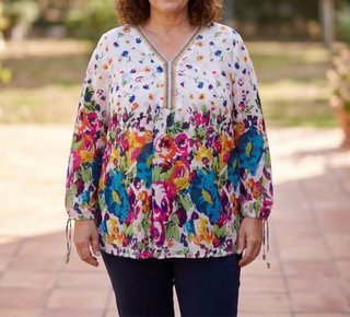 Blusa Punto Roma Estampado Floral