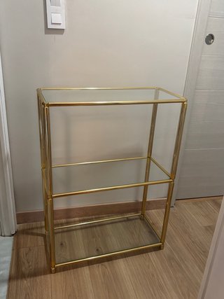 Estantería de Entrada Cristal y Dorada