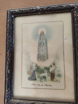 Postal enmarcada Virgen de la Fátima 1959
